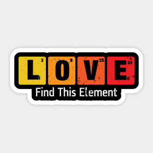 Love Elements Chemistry Gift Love Element Gift Sticker